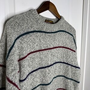 Authentic Mens Wool Blend Striped Crewneck Sweater‎ Size M